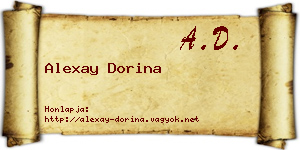 Alexay Dorina névjegykártya